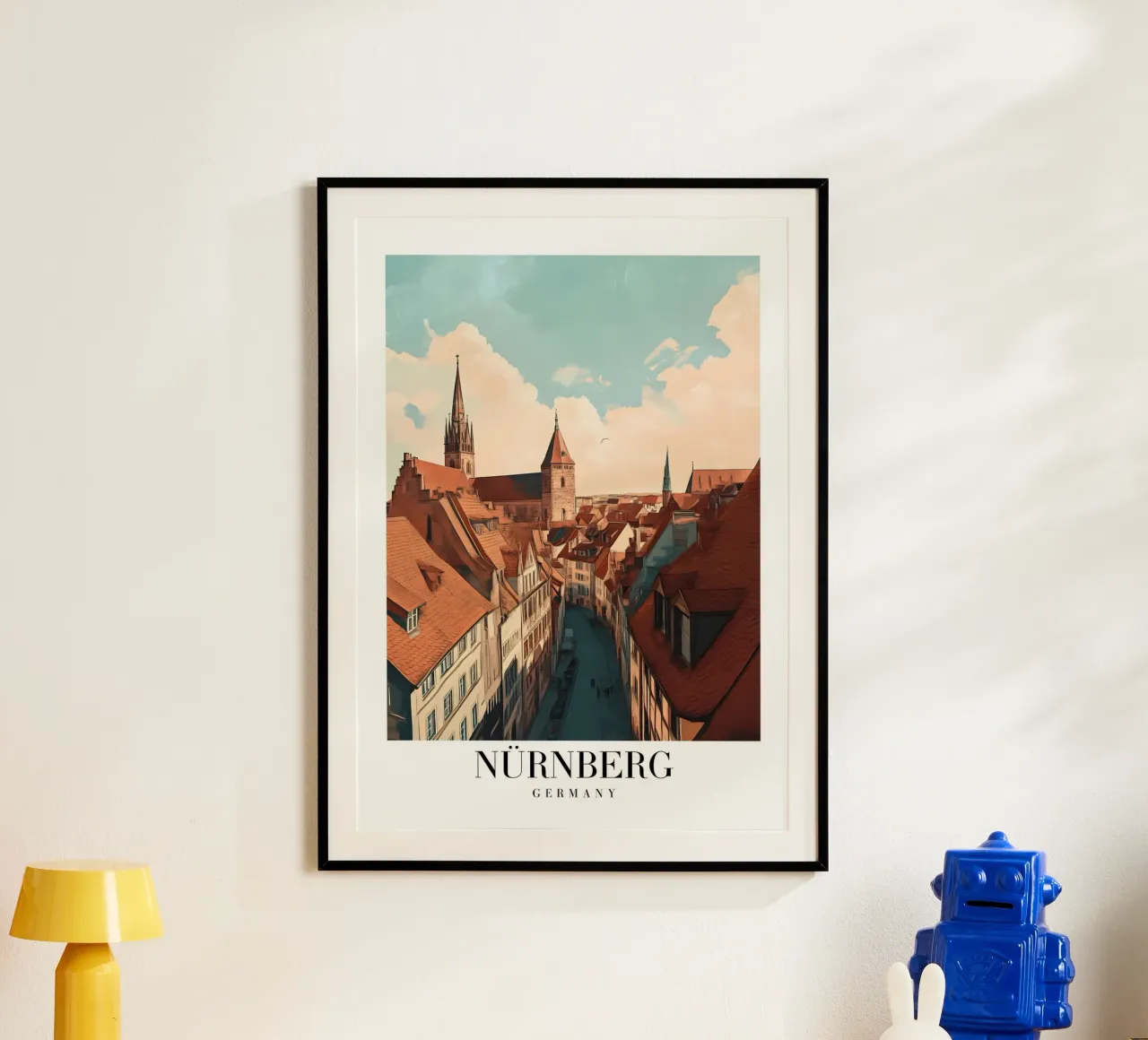 Nürnberg Oude Stad Kunstdruk - Duitse Middeleeuwse Charme poster van homdeco