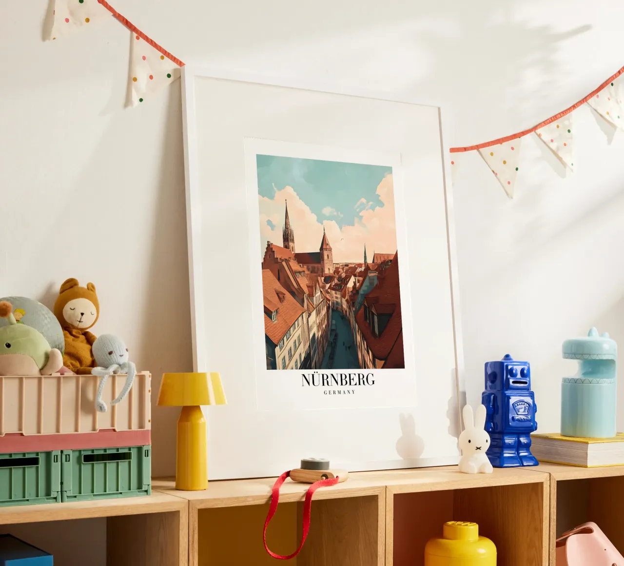Nürnberg Oude Stad Kunstdruk - Duitse Middeleeuwse Charme poster van homdeco