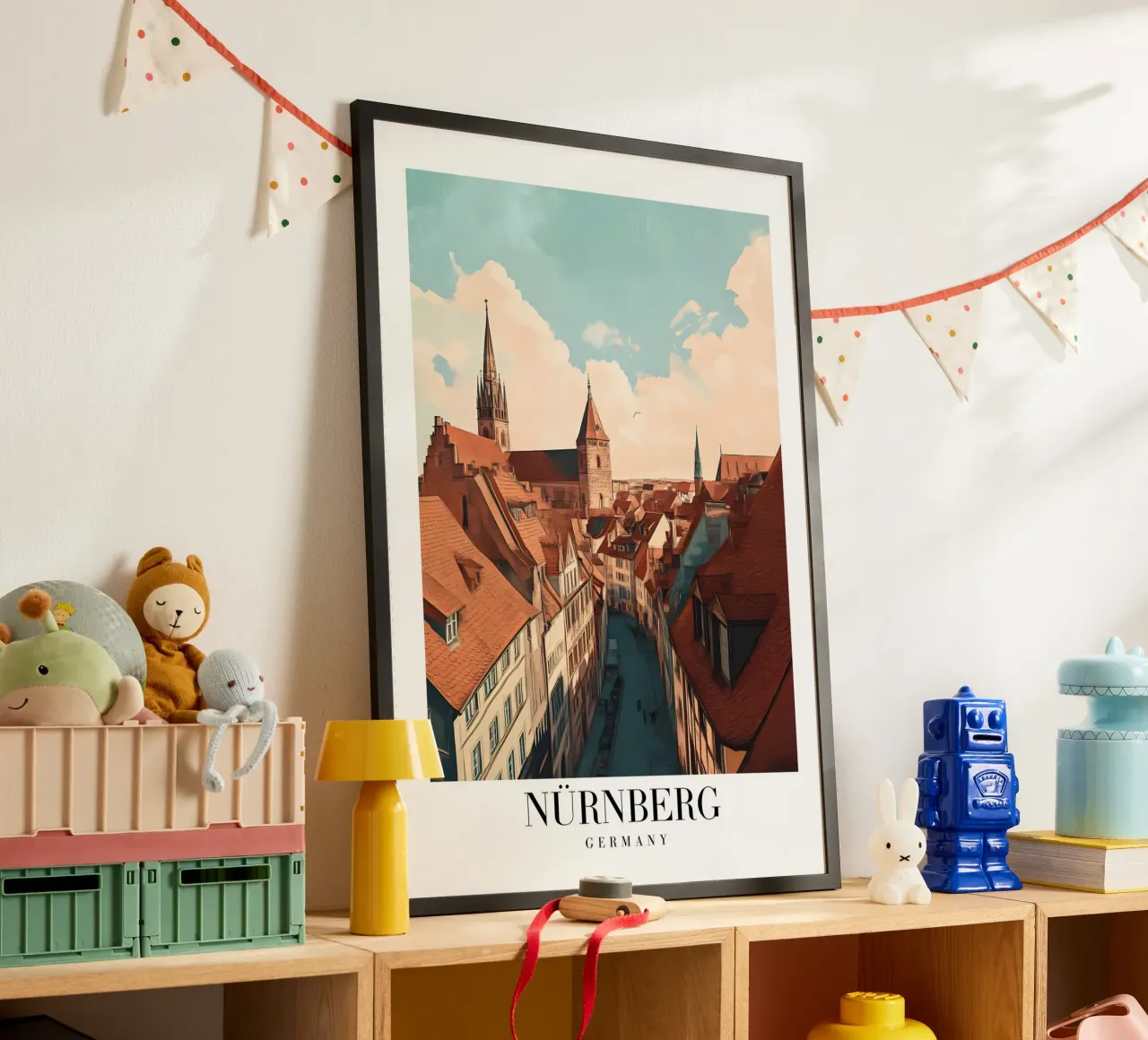Nürnberg Oude Stad Kunstdruk - Duitse Middeleeuwse Charme poster van homdeco