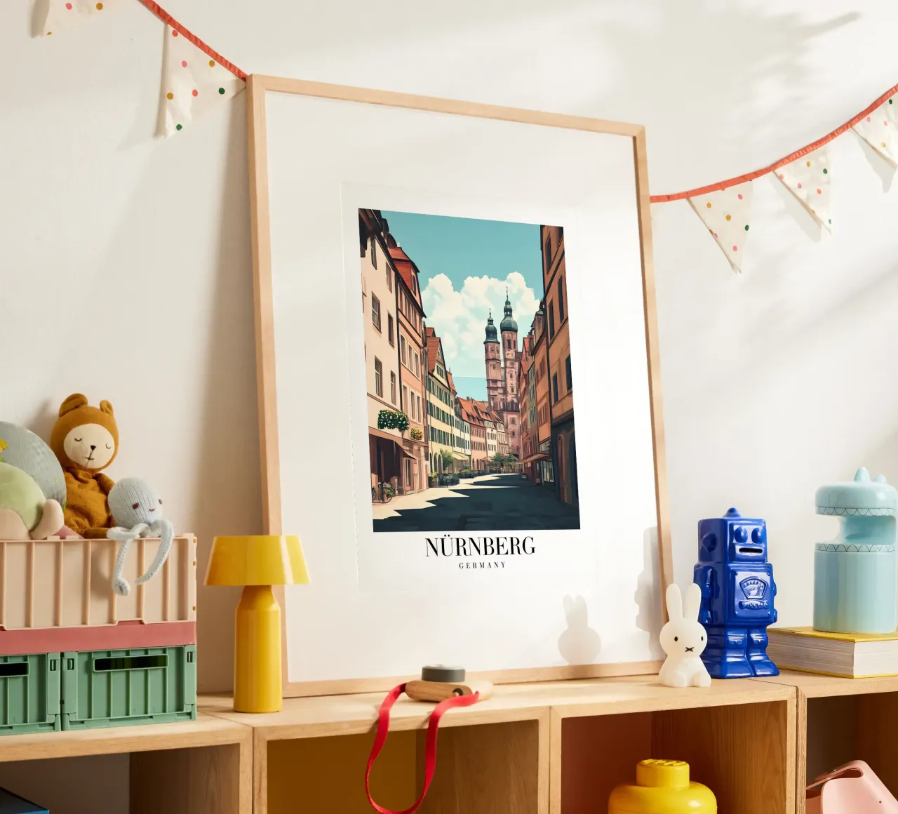 Nürnberg Street Art Print - Architecture historique allemande poster de homdeco