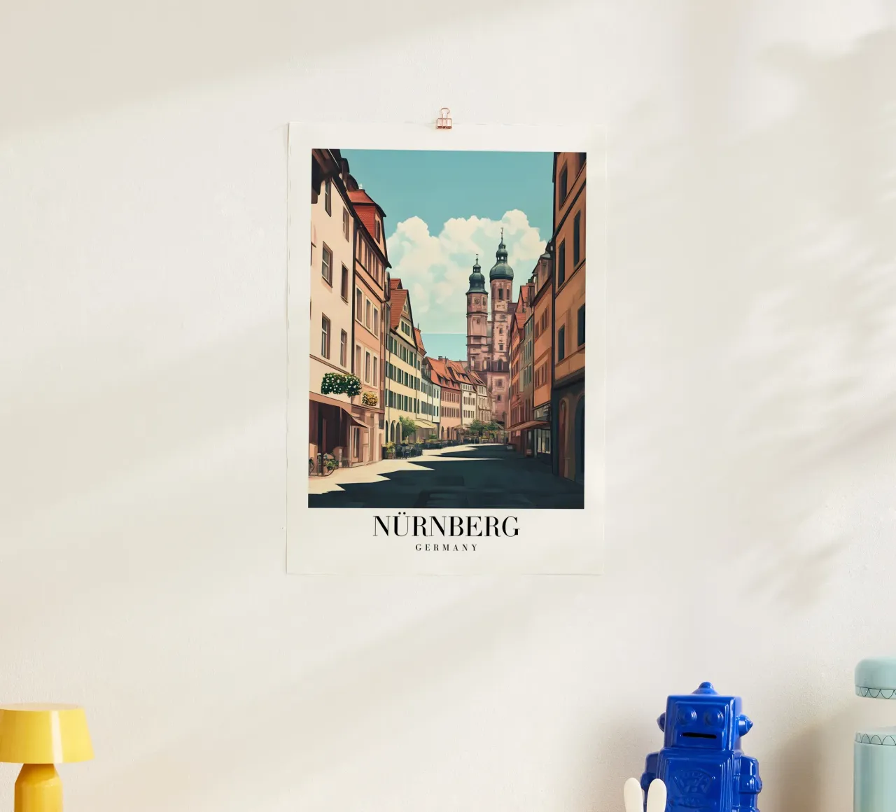 Nürnberg Street Art Print - Architecture historique allemande poster de homdeco