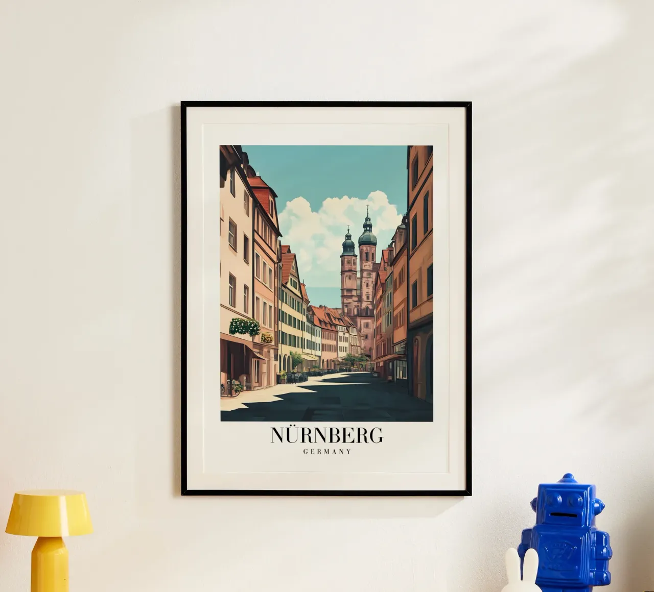 Nürnberg Street Art Print - Architecture historique allemande poster de homdeco