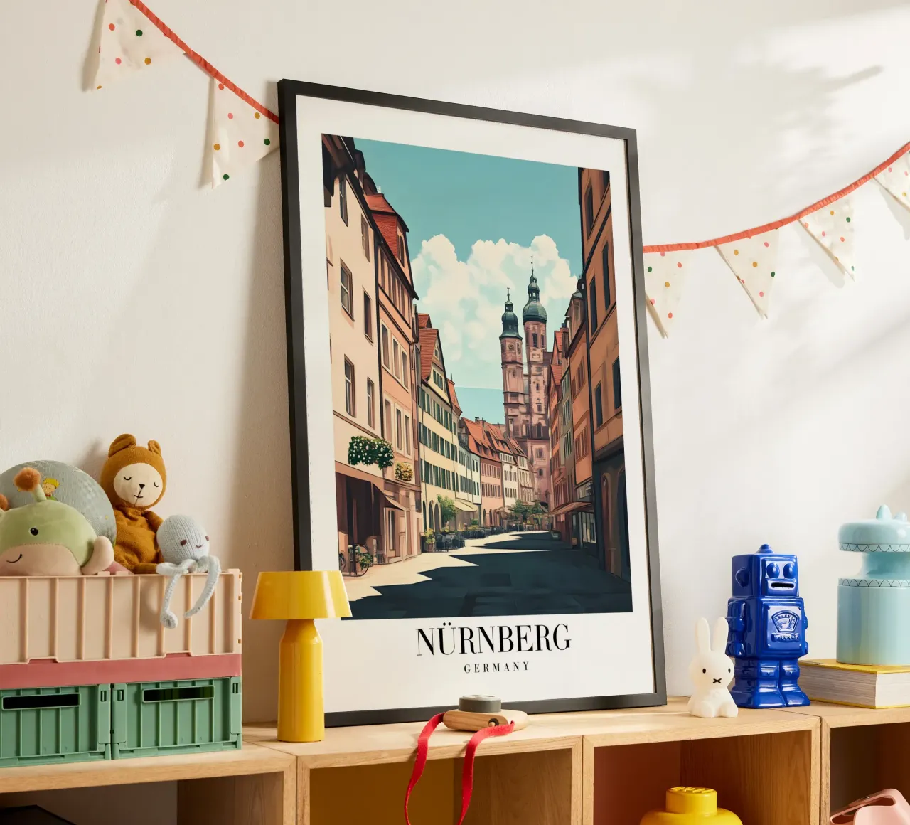 Nürnberg Street Art Print - Architecture historique allemande poster de homdeco
