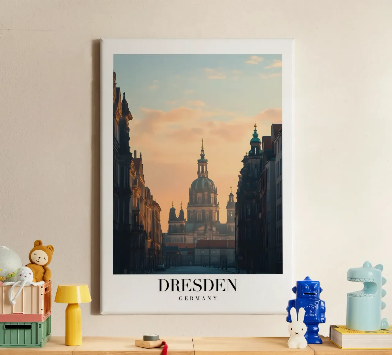 Dresden Frauenkirche Kunstdruk - Duits Barok canvas met Baklijst van homdeco