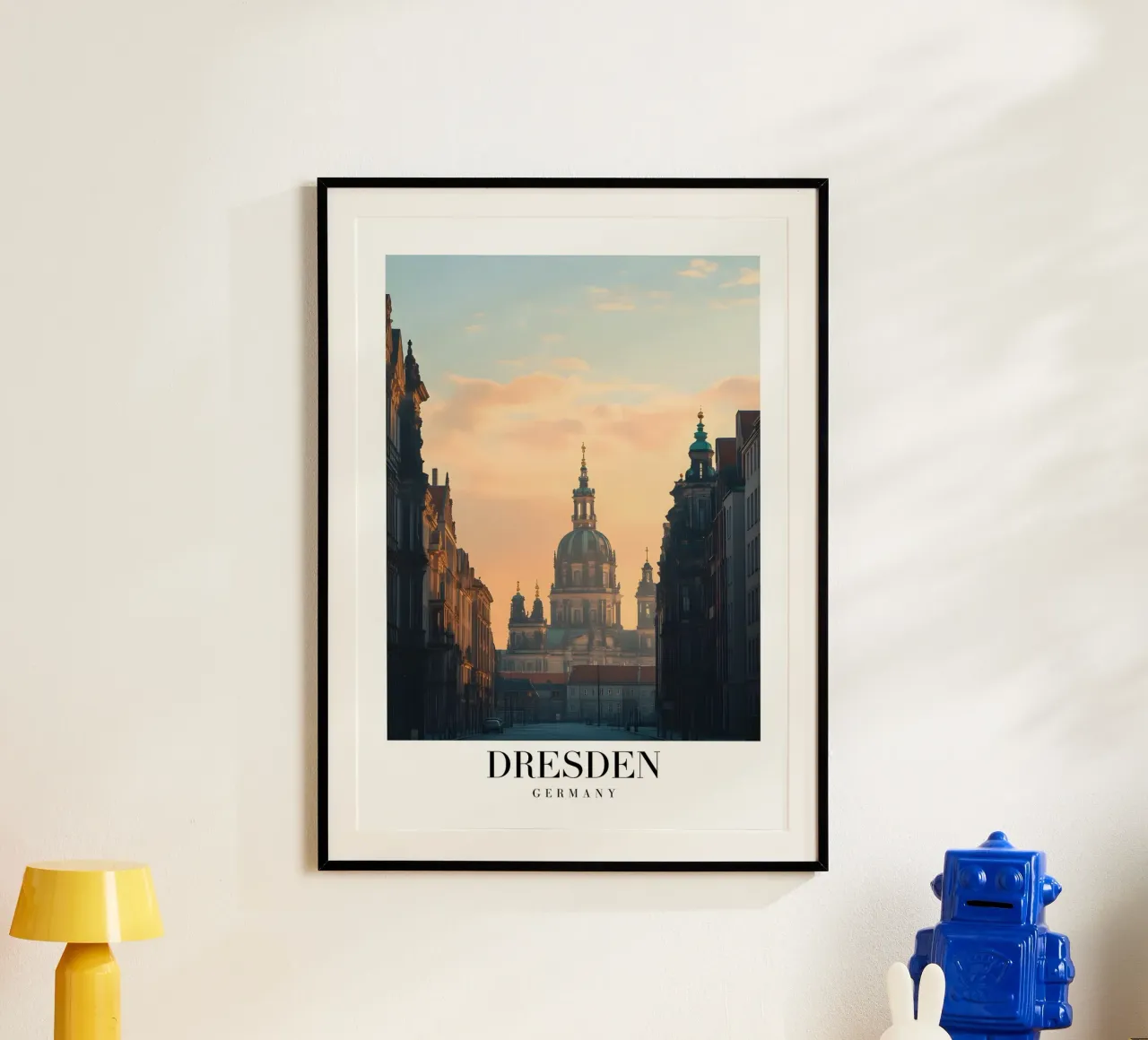 Stampa d'arte sulla Frauenkirche di Dresda - Barocco tedesco poster con telaio in legno da homdeco