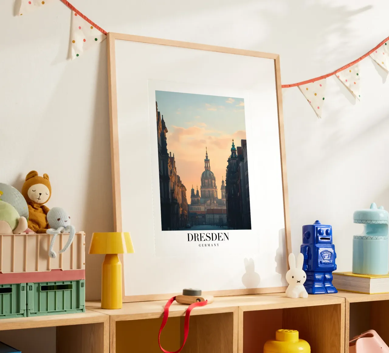 Stampa d'arte sulla Frauenkirche di Dresda - Barocco tedesco poster con telaio in legno da homdeco
