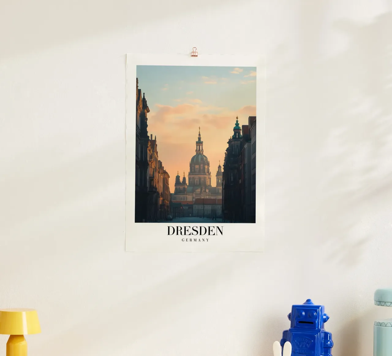 Stampa d'arte sulla Frauenkirche di Dresda - Barocco tedesco poster con telaio in legno da homdeco