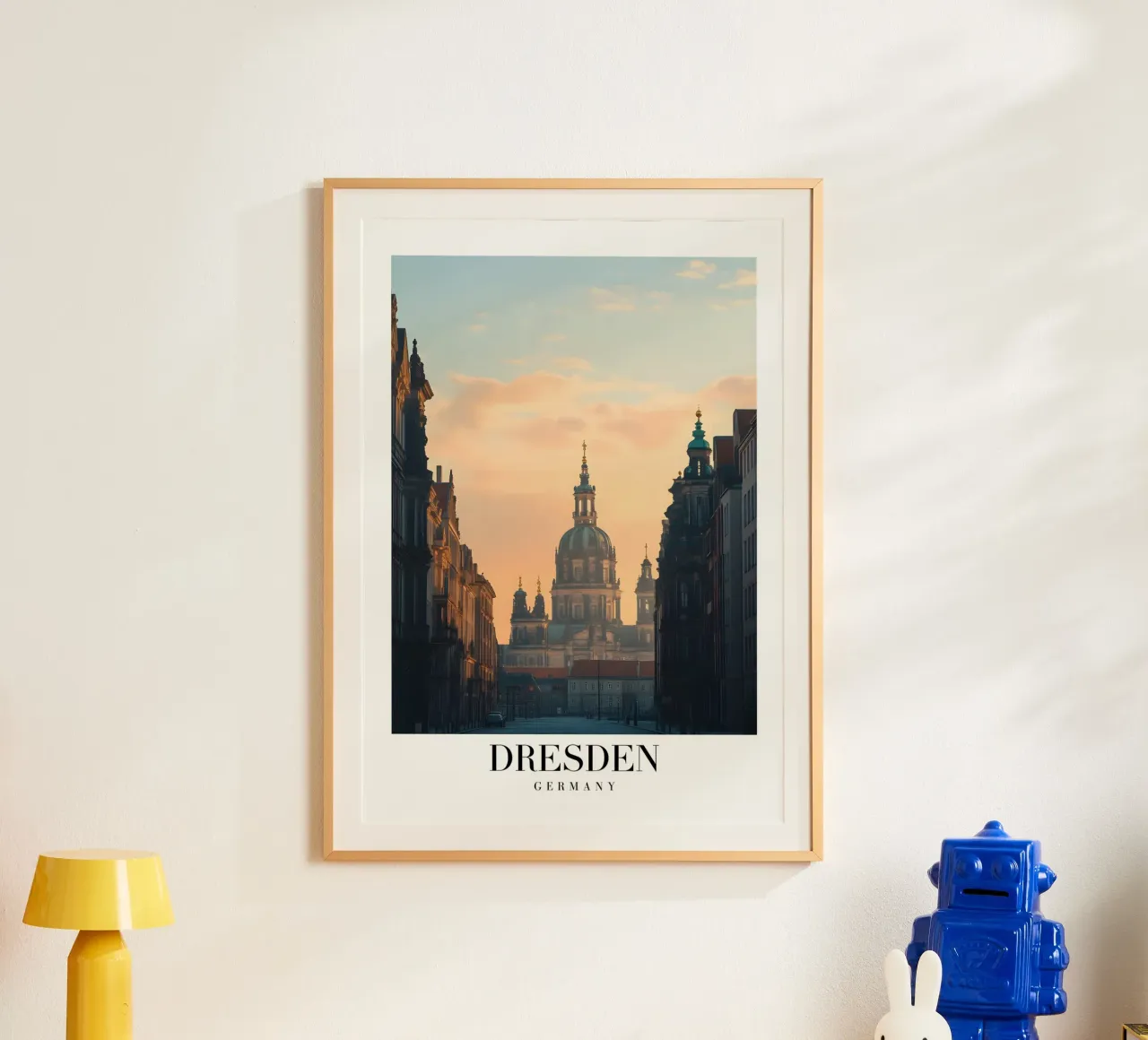 Stampa d'arte sulla Frauenkirche di Dresda - Barocco tedesco poster con telaio in legno da homdeco