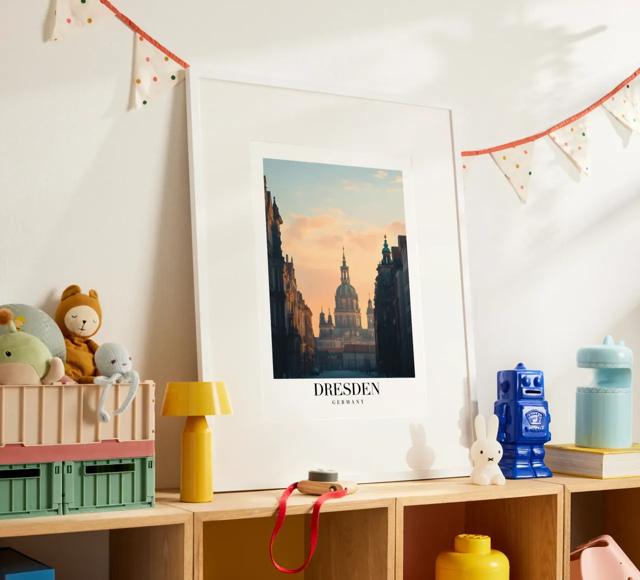 Stampa d'arte sulla Frauenkirche di Dresda - Barocco tedesco poster con telaio in legno da homdeco
