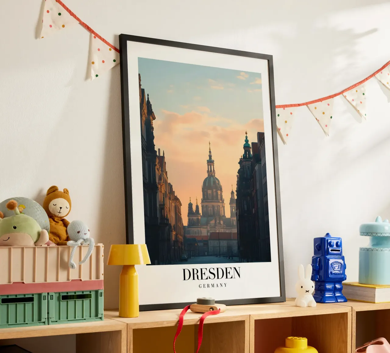 Stampa d'arte sulla Frauenkirche di Dresda - Barocco tedesco poster con telaio in legno da homdeco