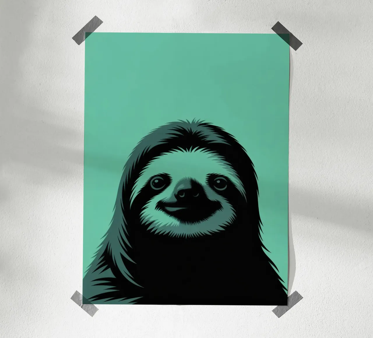 Coole Faultier-Illustration, Minimal, lustige Tiere Hahnemühle von SlothStella
