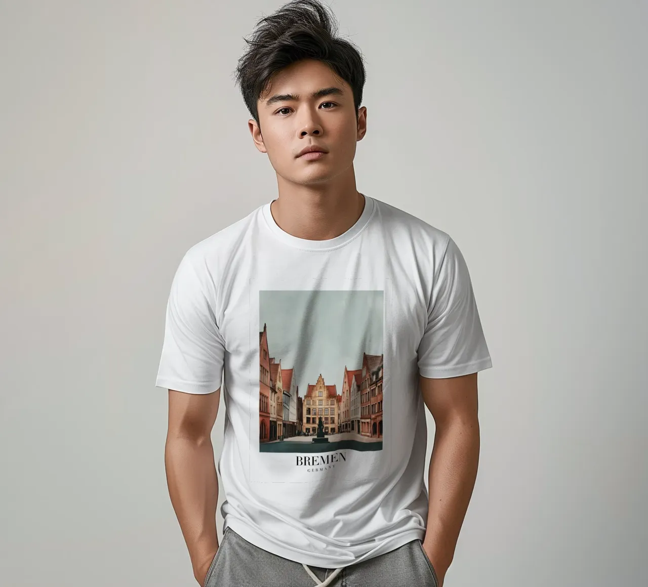 Stampa mercato Brema - Città anseatica tedesca t-shirt da homdeco