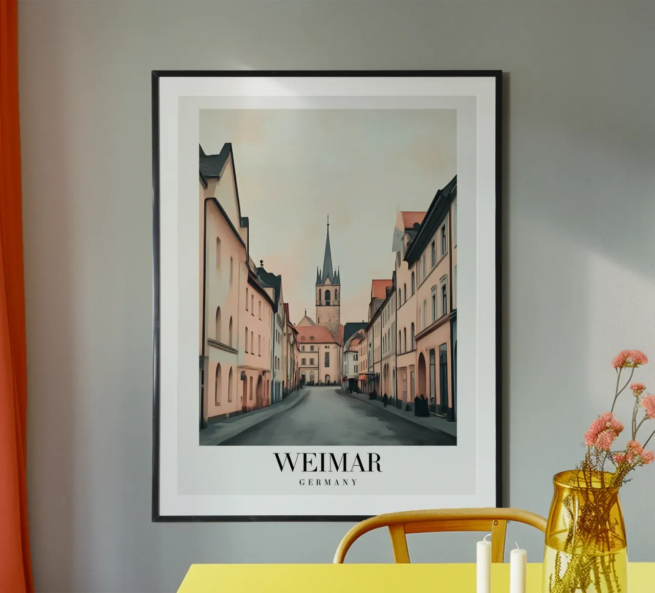 Weimarer Straße Kunstdruck - Deutscher historischer Charme Poster von homdeco
