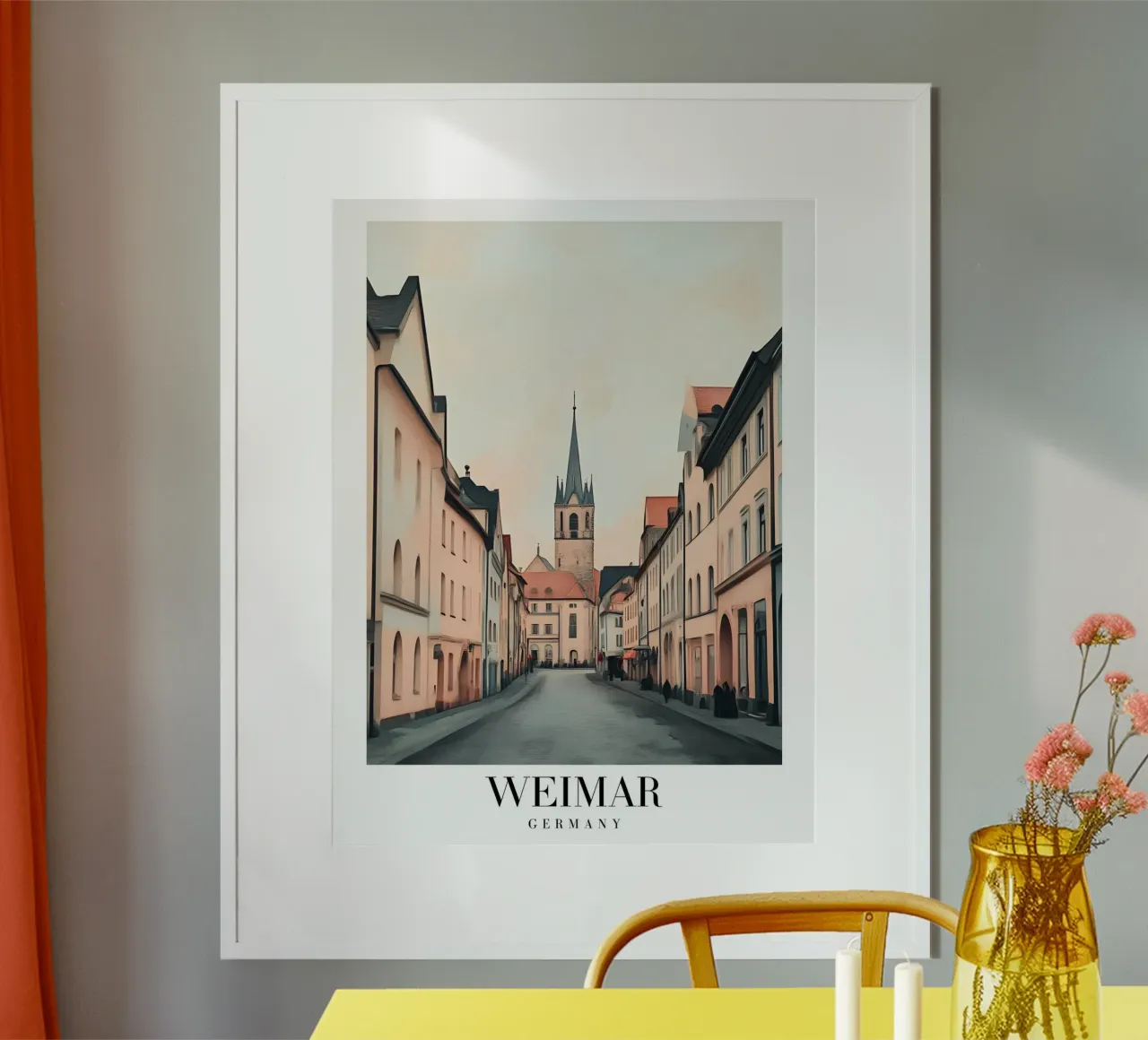 Weimarer Straße Kunstdruck - Deutscher historischer Charme Poster von homdeco