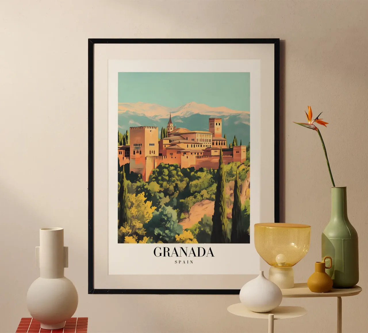 Granada Alhambra Kunstdruck - Spanischer maurischer Palast Hahnemühle von homdeco