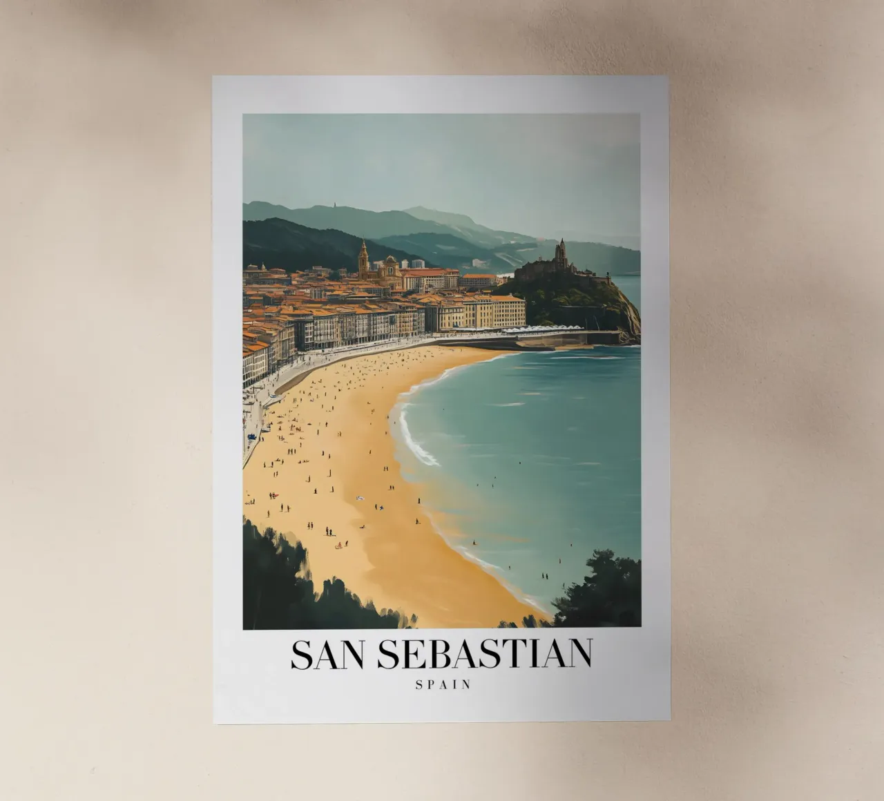 Stampa d'arte sulla spiaggia di San Sebastian La Concha - Costa Basca pellicola backlit da homdeco