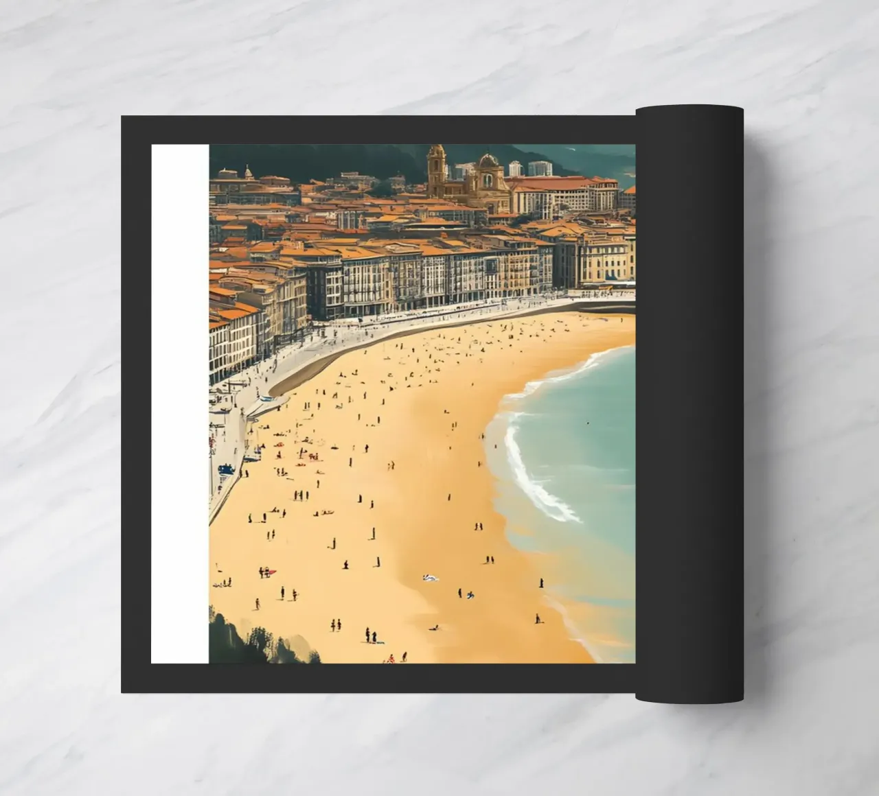 Stampa d'arte sulla spiaggia di San Sebastian La Concha - Costa Basca zerbino da homdeco