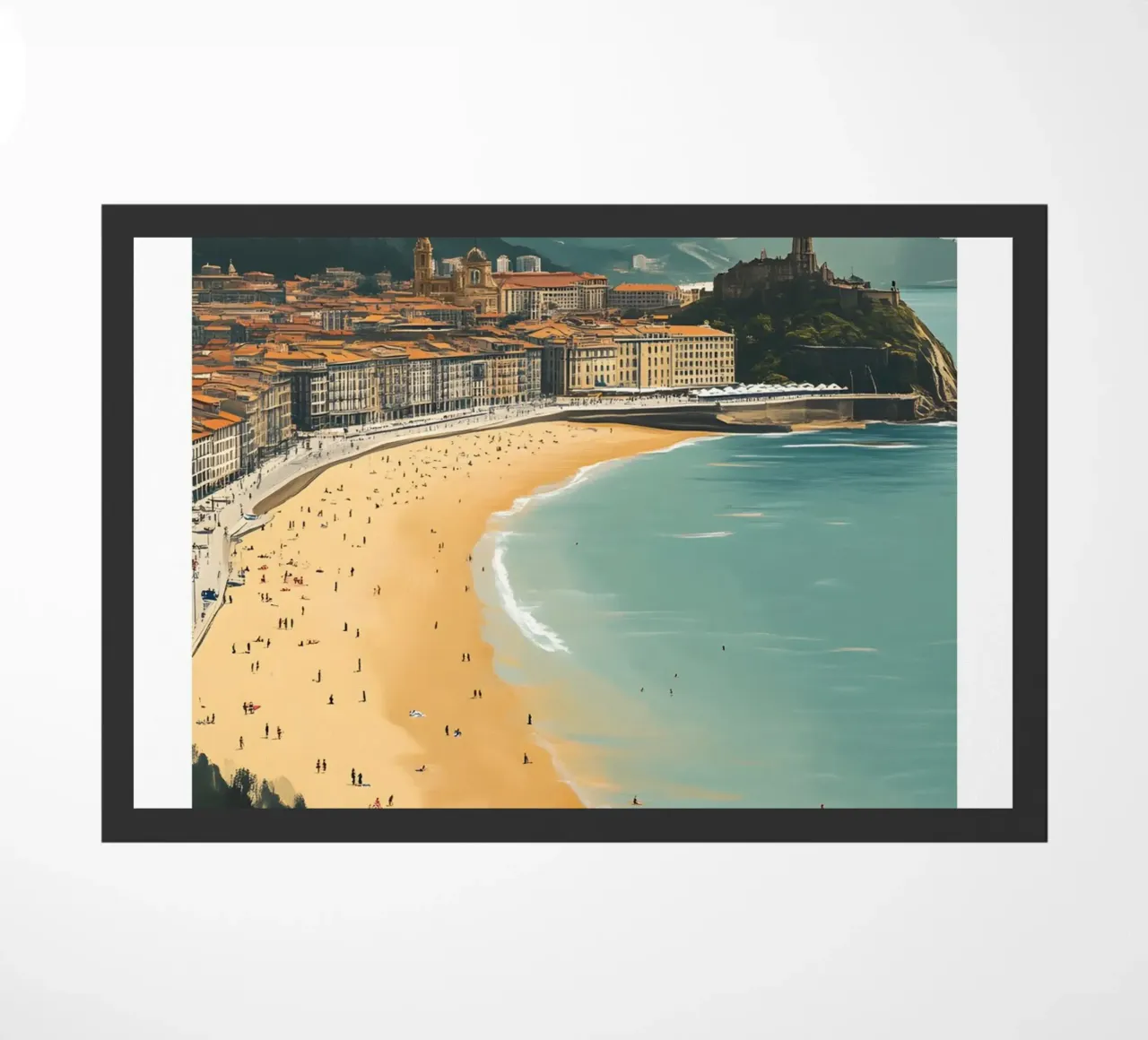 Stampa d'arte sulla spiaggia di San Sebastian La Concha - Costa Basca zerbino da homdeco