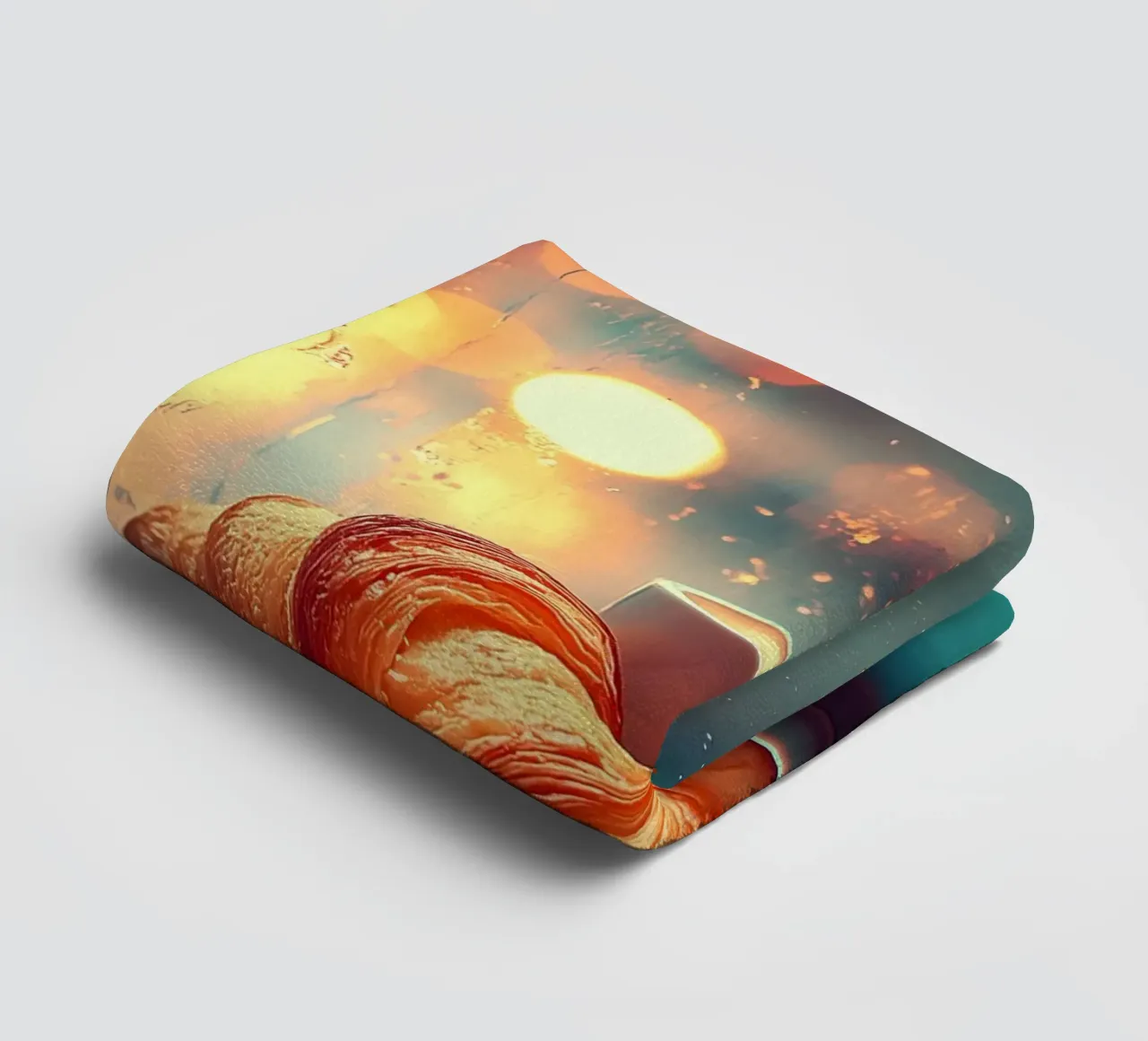 Croissant e caffè sotto la pioggia asciugamano da bagno da pixelbull - medieval art and more