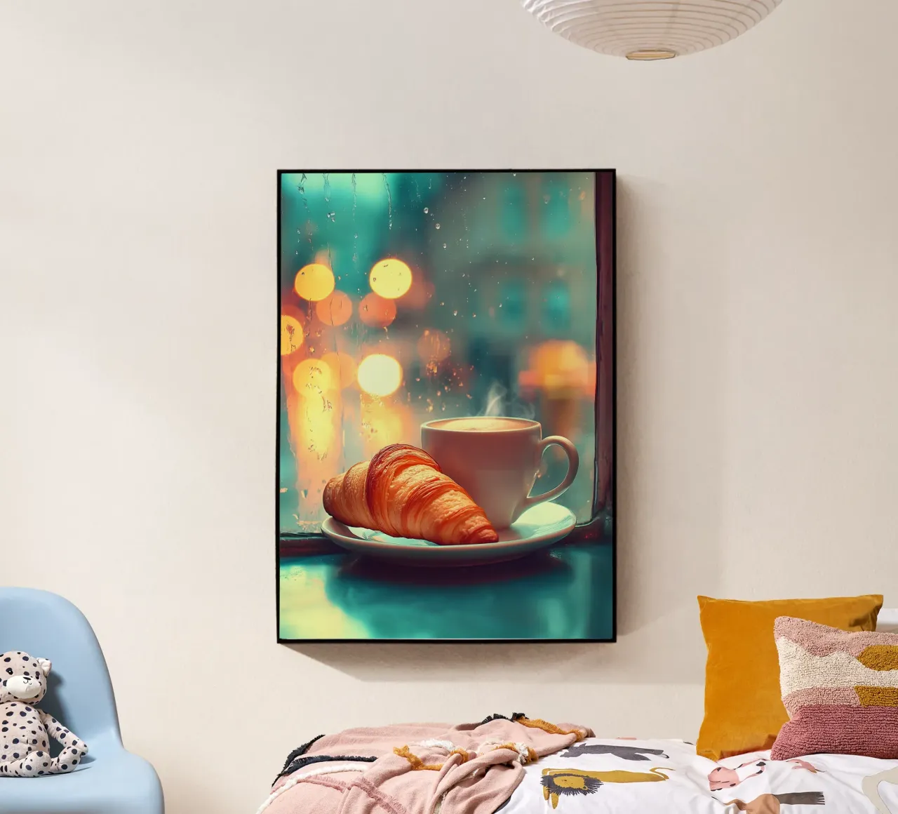 Croissant e caffè sotto la pioggia plexiglass da pixelbull - medieval art and more