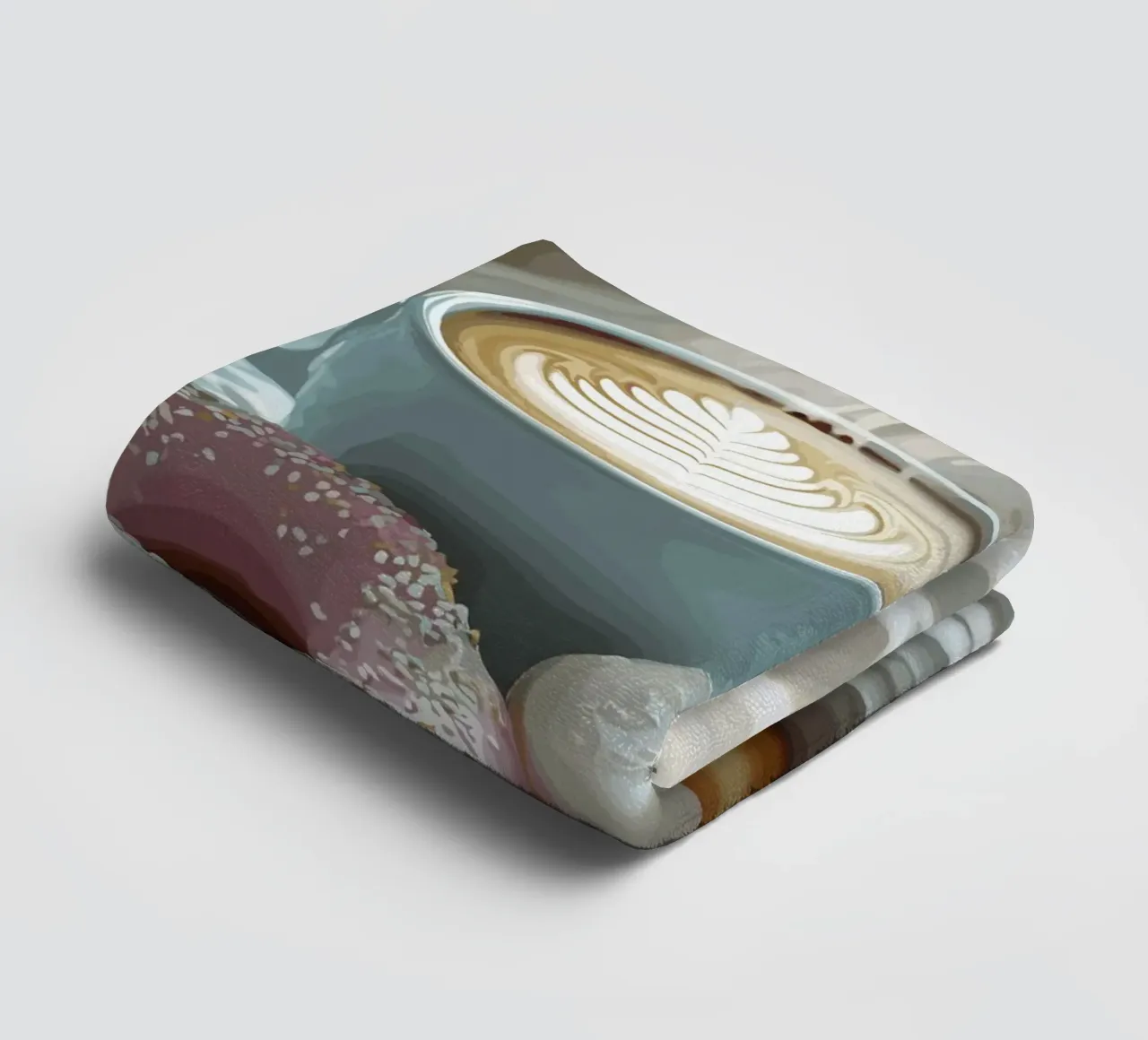 Mattinata dolce con ciambelle e cappuccino asciugamano da bagno da pixelbull - medieval art and more