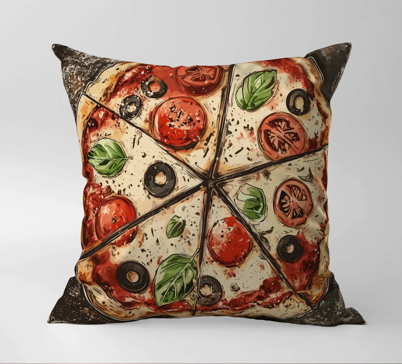 Pizza rustica con gusto italiano cuscino da pixelbull - medieval art and more