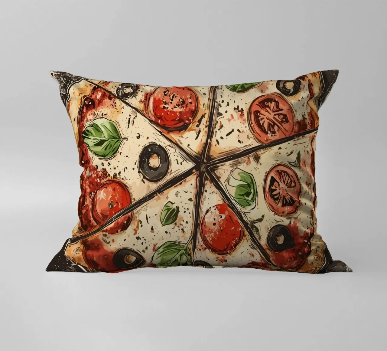 Pizza rustica con gusto italiano cuscino da pixelbull - medieval art and more