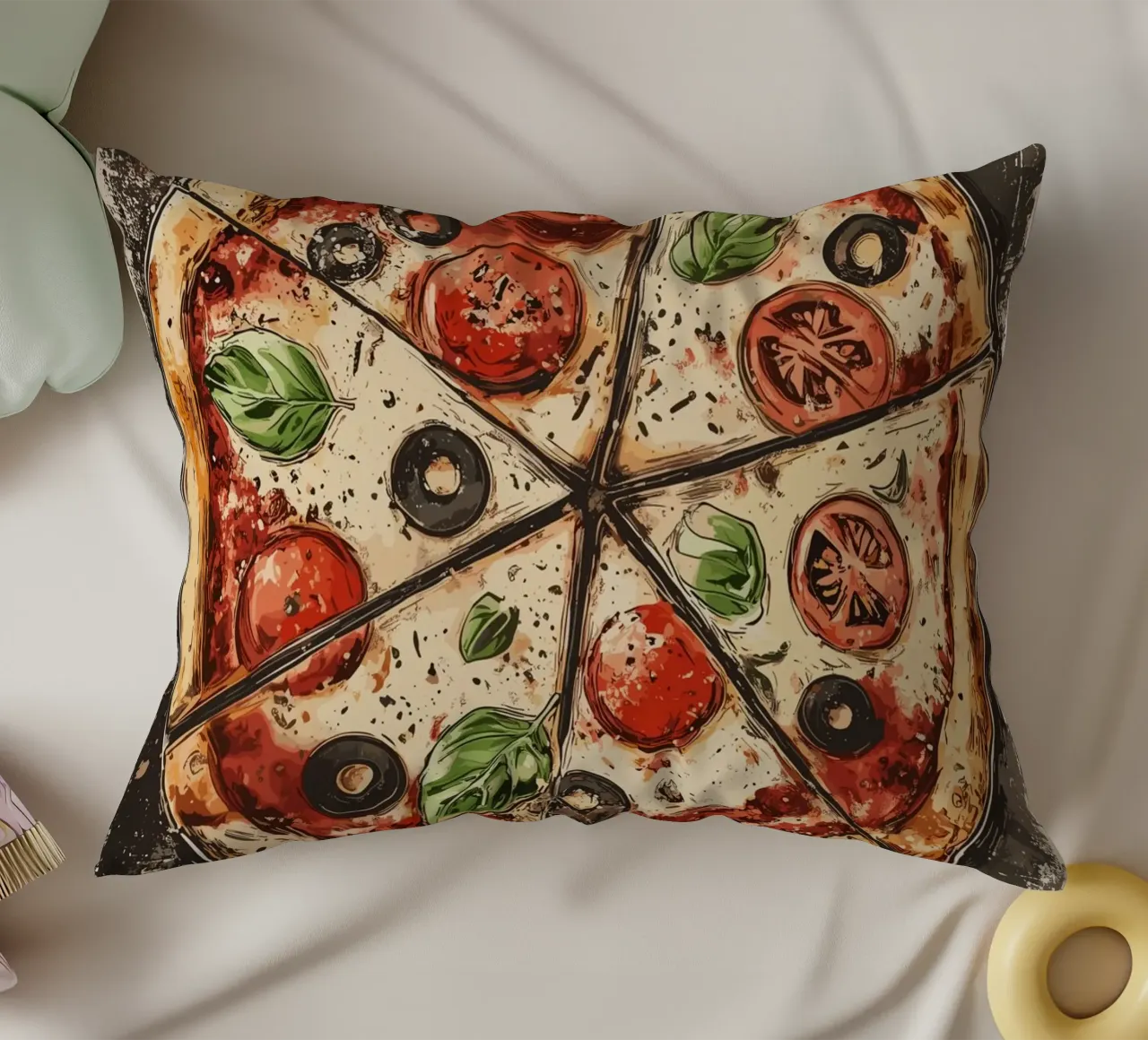 Pizza rustica con gusto italiano cuscino da pixelbull - medieval art and more