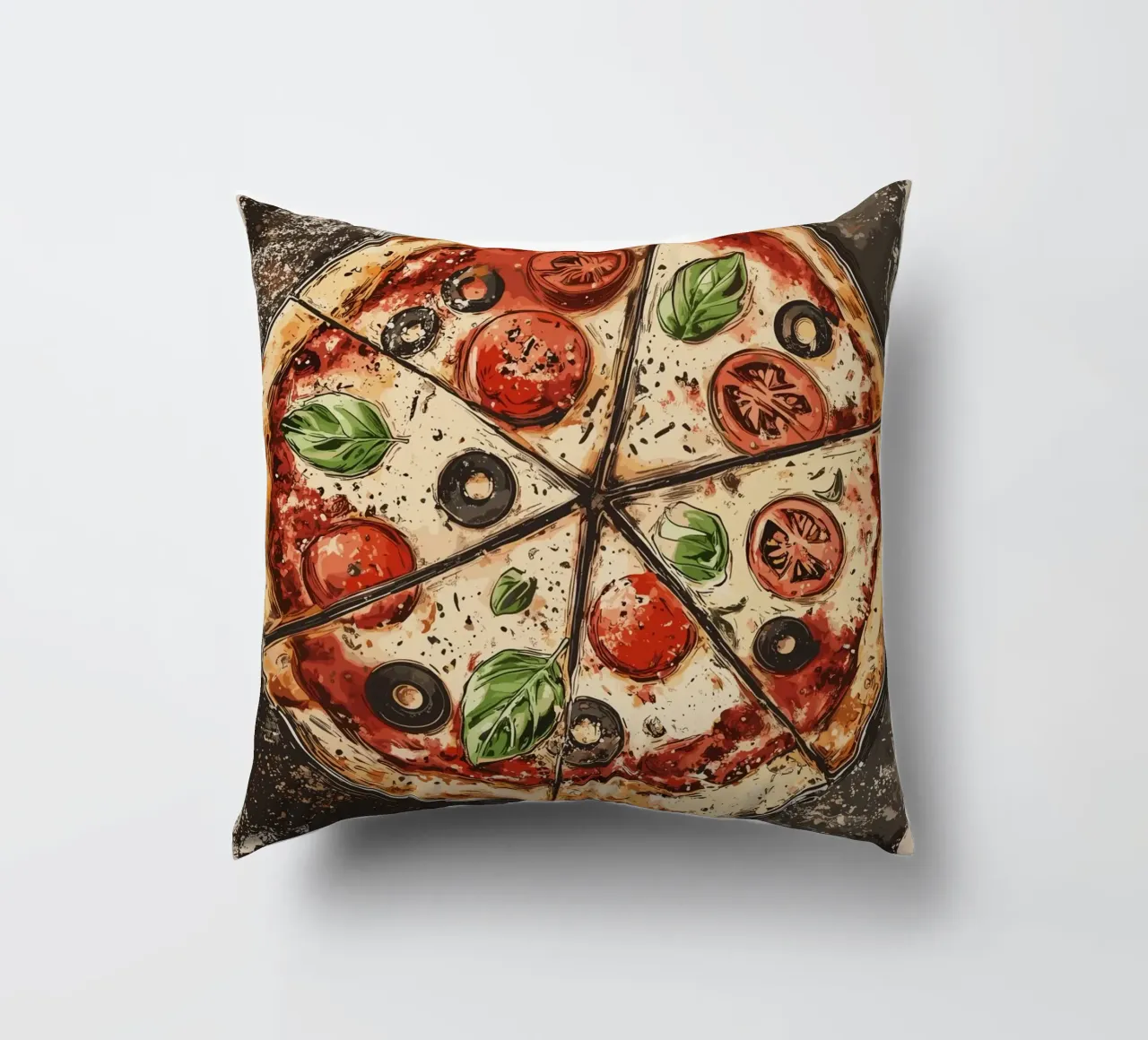 Pizza rustica con gusto italiano cuscino da pixelbull - medieval art and more