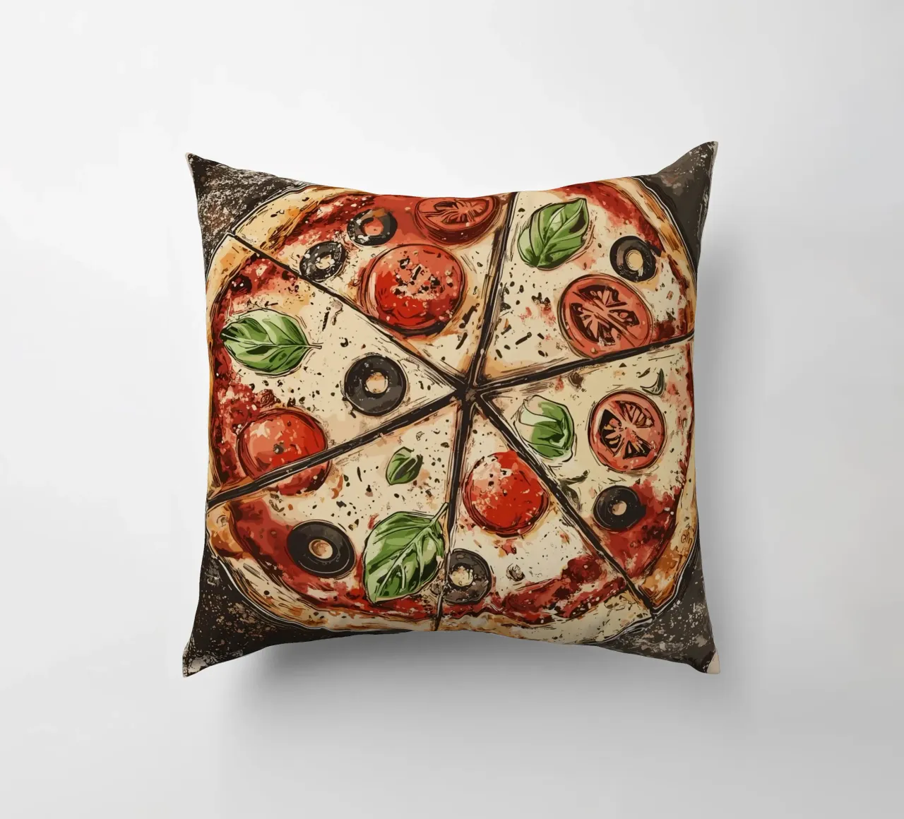 Pizza rustica con gusto italiano cuscino da pixelbull - medieval art and more