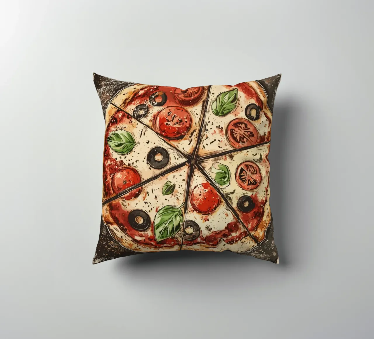 Pizza rustica con gusto italiano cuscino da pixelbull - medieval art and more