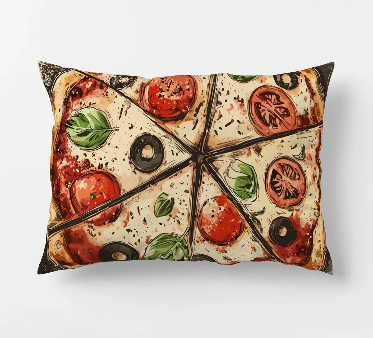 Pizza rustica con gusto italiano cuscino da pixelbull - medieval art and more