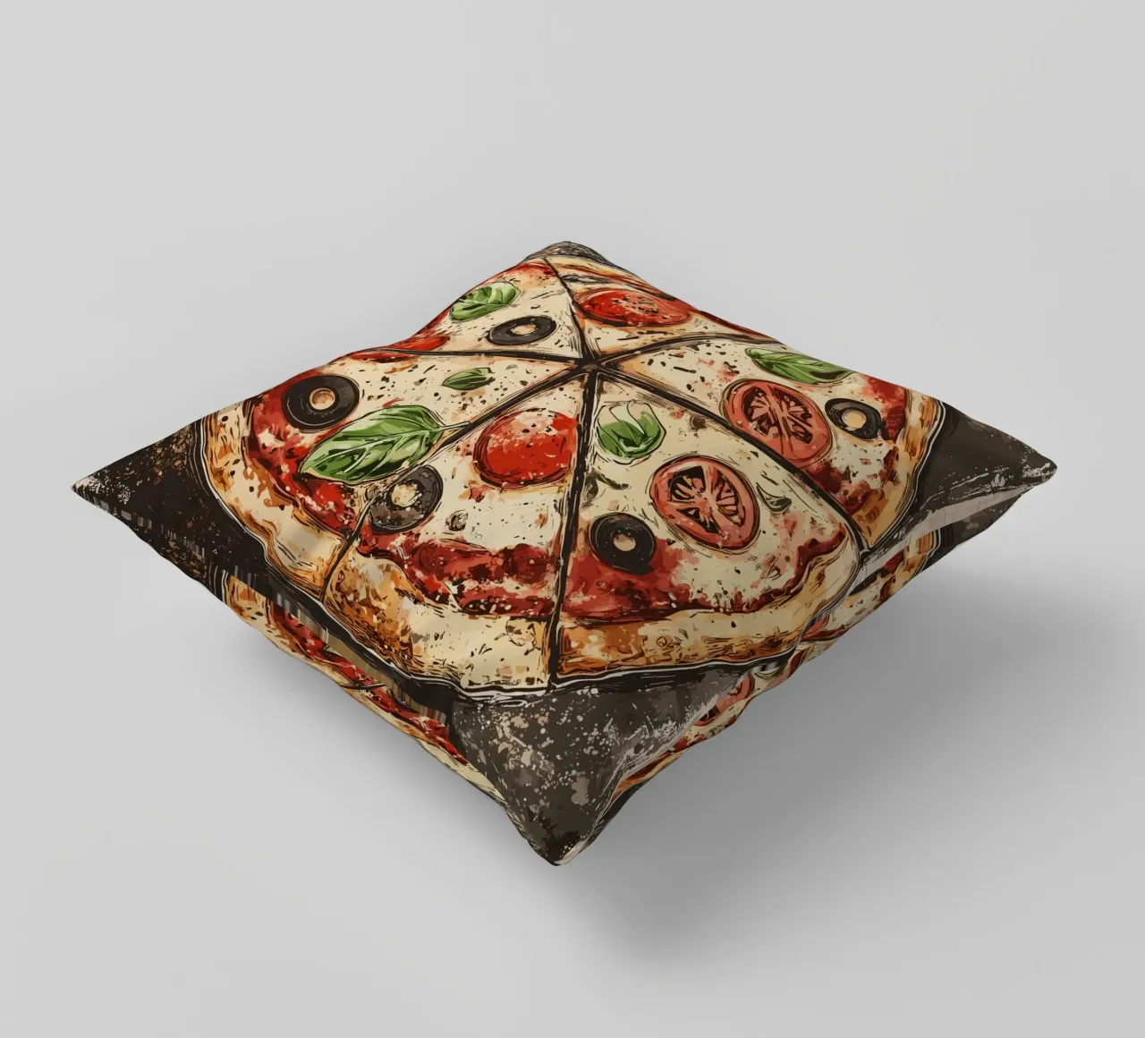 Pizza rustica con gusto italiano cuscino da pixelbull - medieval art and more