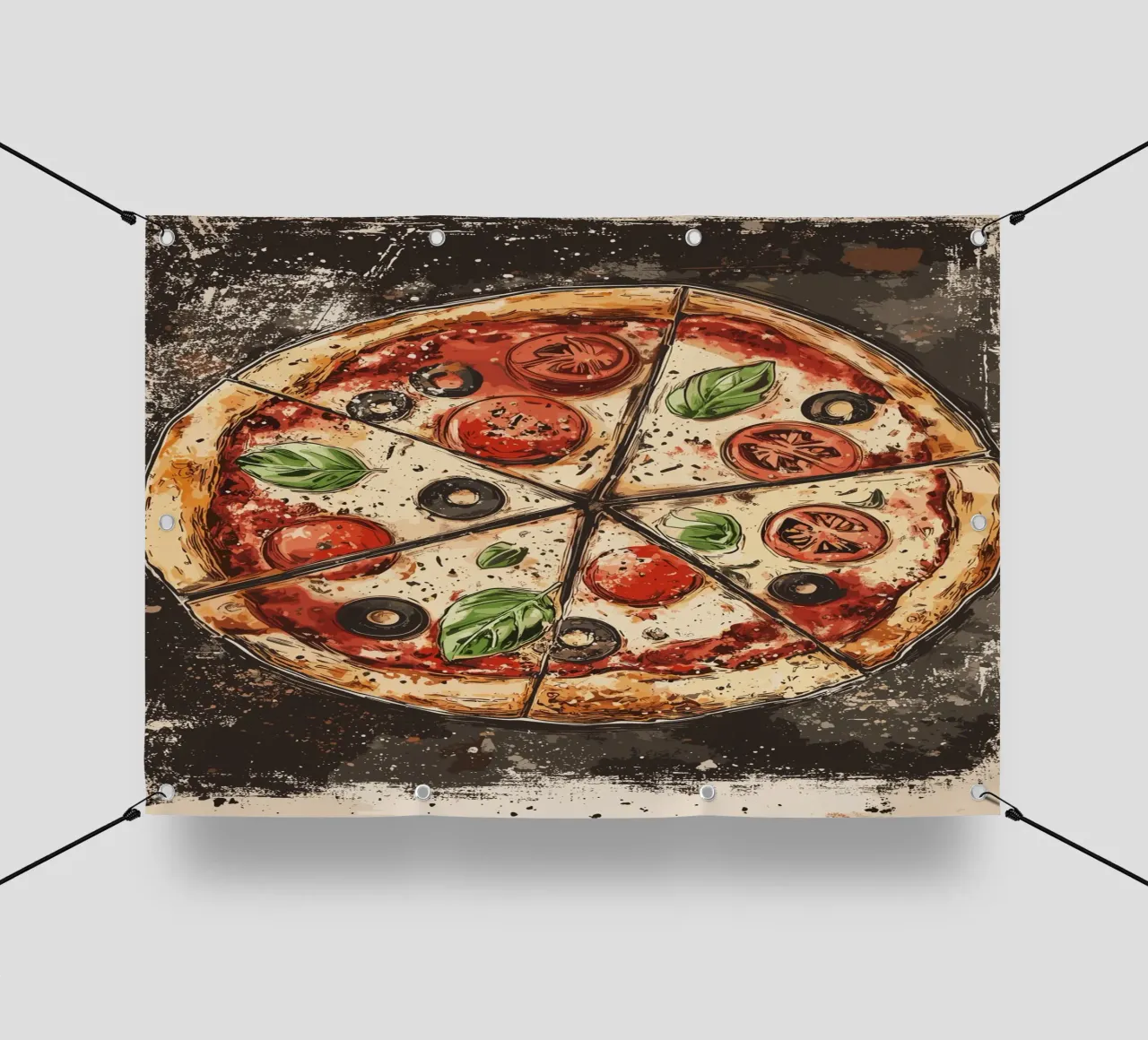 Pizza rustica con gusto italiano telo in pvc da pixelbull - medieval art and more