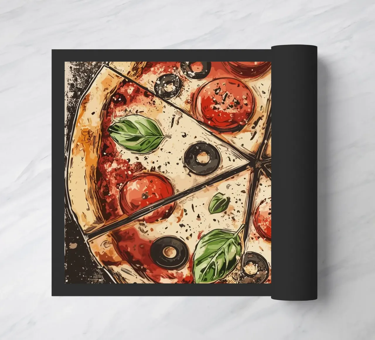 Pizza rustica con gusto italiano zerbino da pixelbull - medieval art and more
