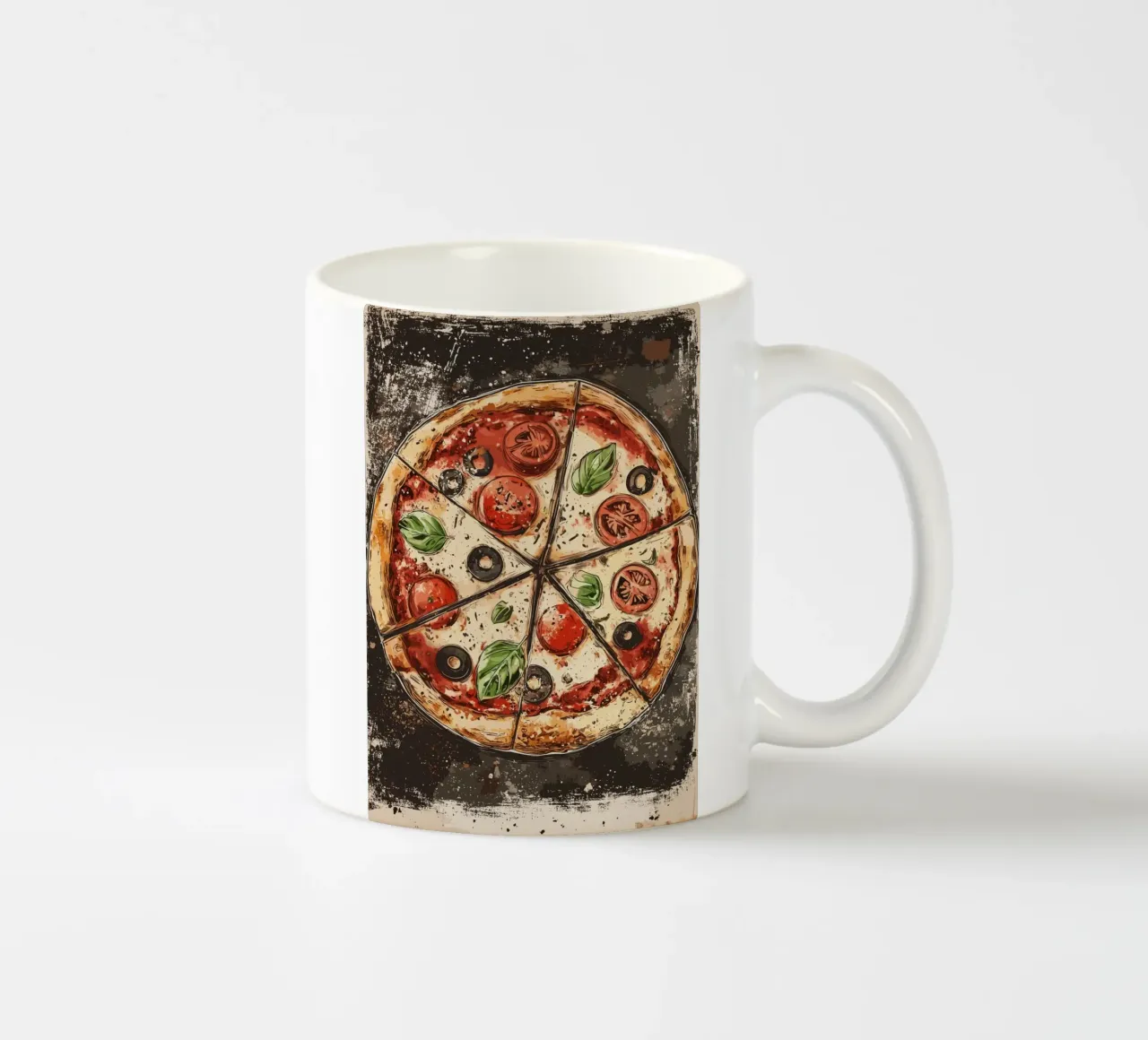 Pizza rustica con gusto italiano tazza in ceramica da pixelbull - medieval art and more