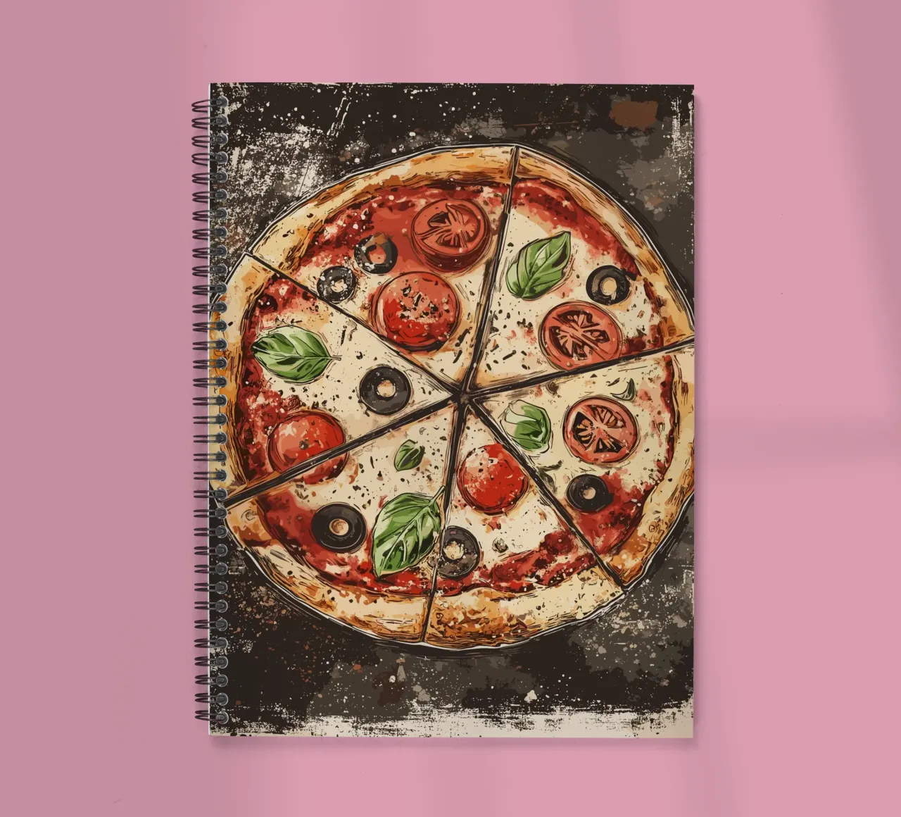 Rustic pizza with Italian flair spiral notebook by pixelbull - medieval art and more
