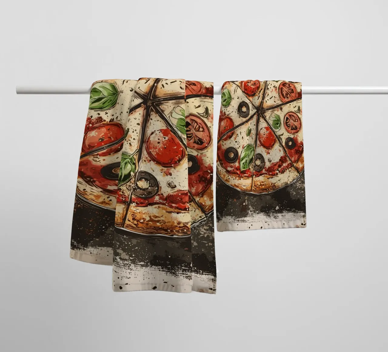 Rustic pizza with Italian flair towel by pixelbull - medieval art and more