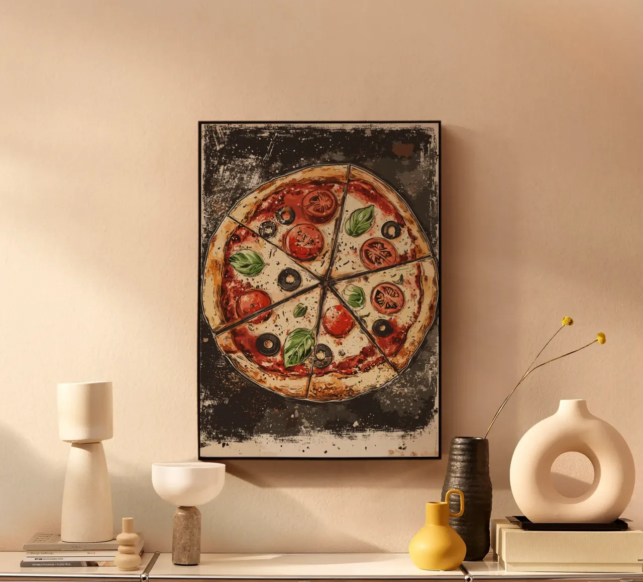 Rustic pizza with Italian flair acrylic glass by pixelbull - medieval art and more