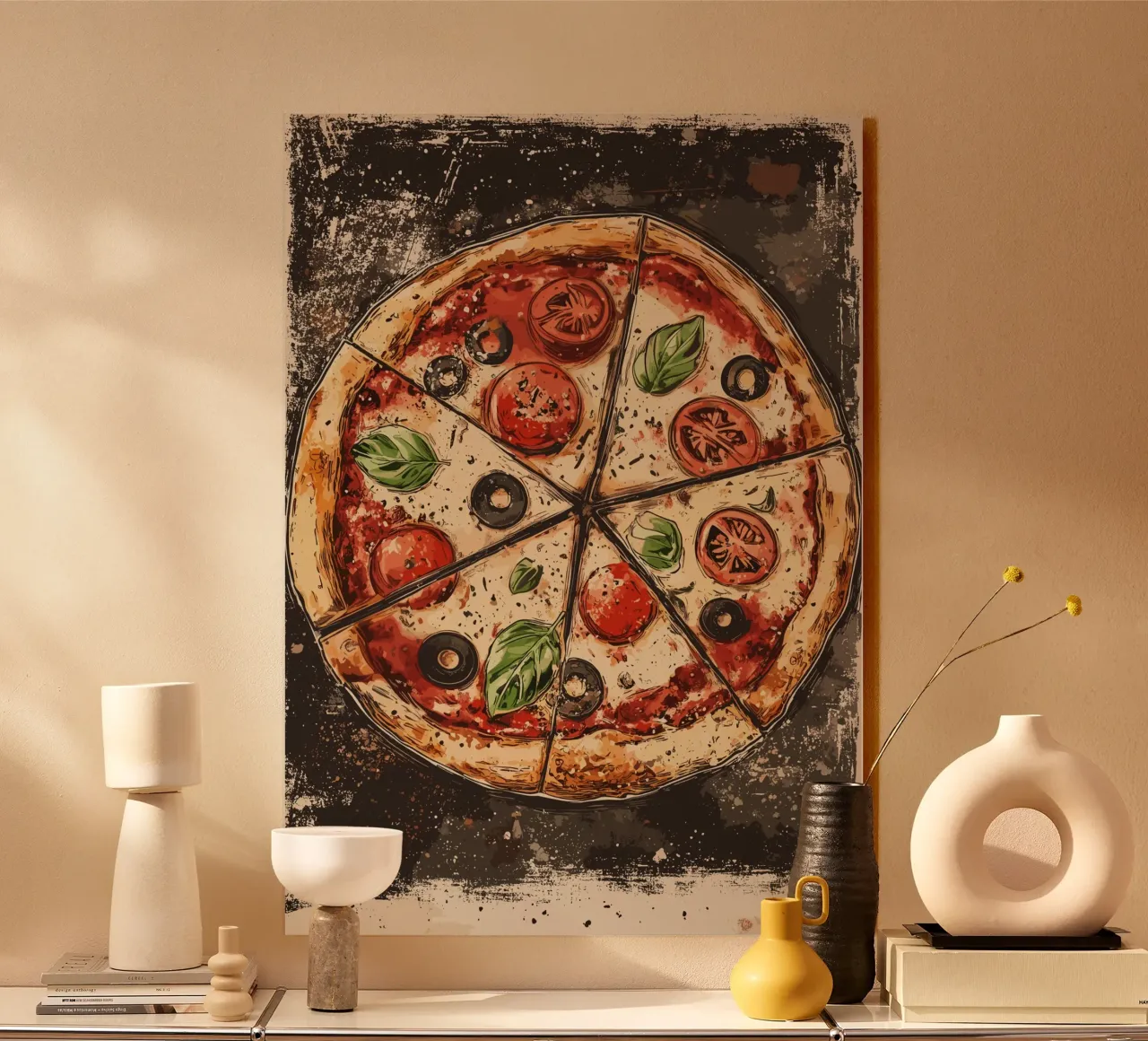 Rustic pizza with Italian flair acrylic glass by pixelbull - medieval art and more