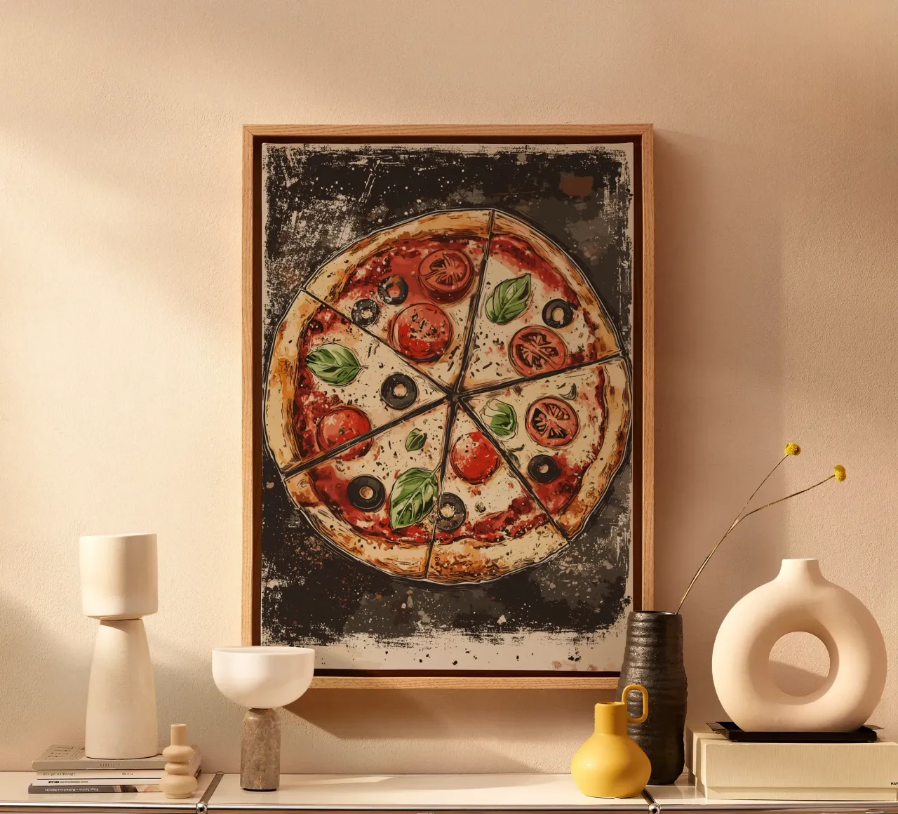 Rustic pizza with Italian flair canvas by pixelbull - medieval art and more