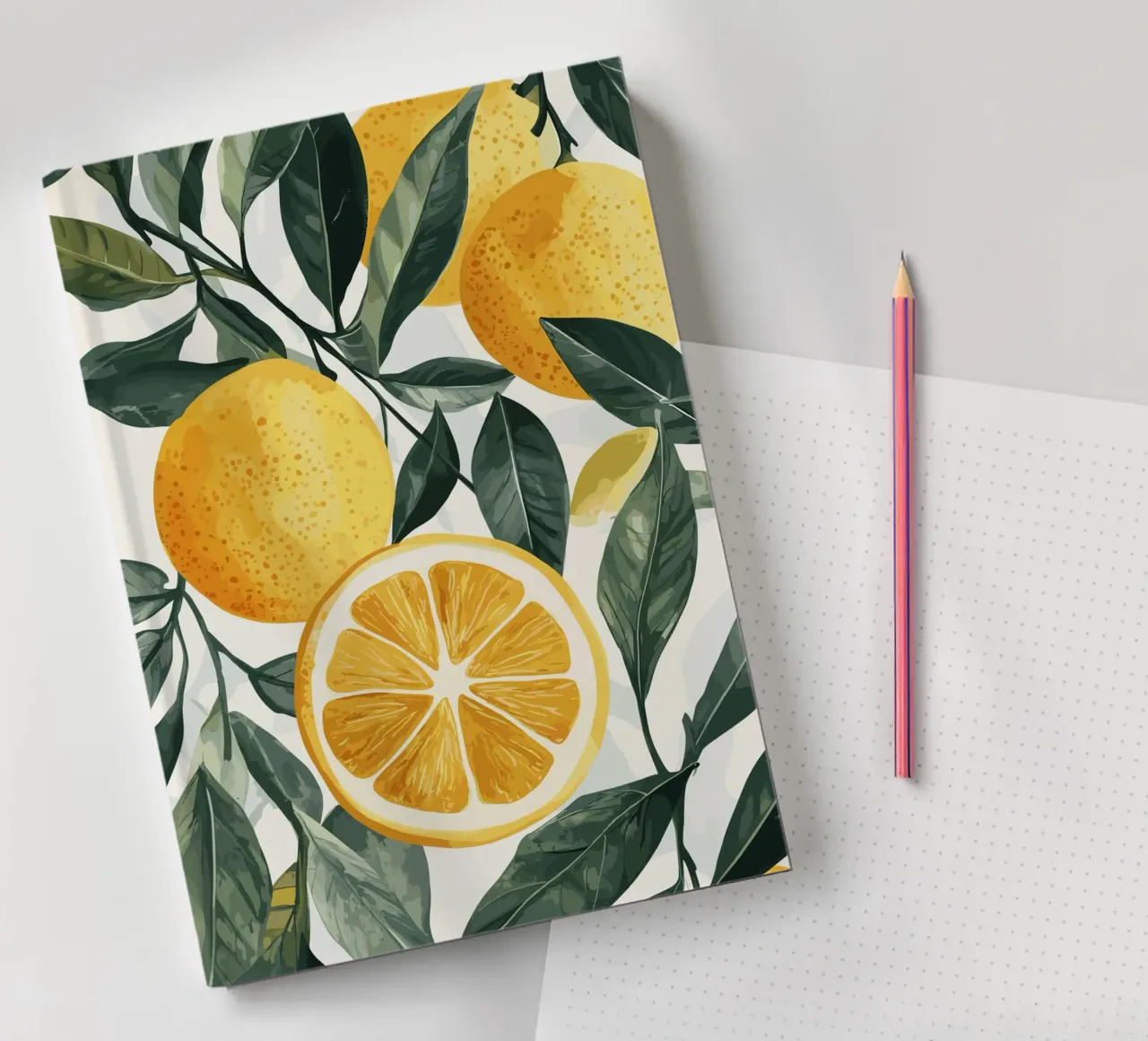 Lemon garden in a sunny composition notebook by pixelbull - medieval art and more