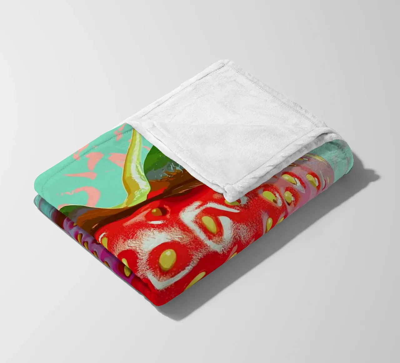 Fragola in luminosità pop art coperta in pile da pixelbull - medieval art and more