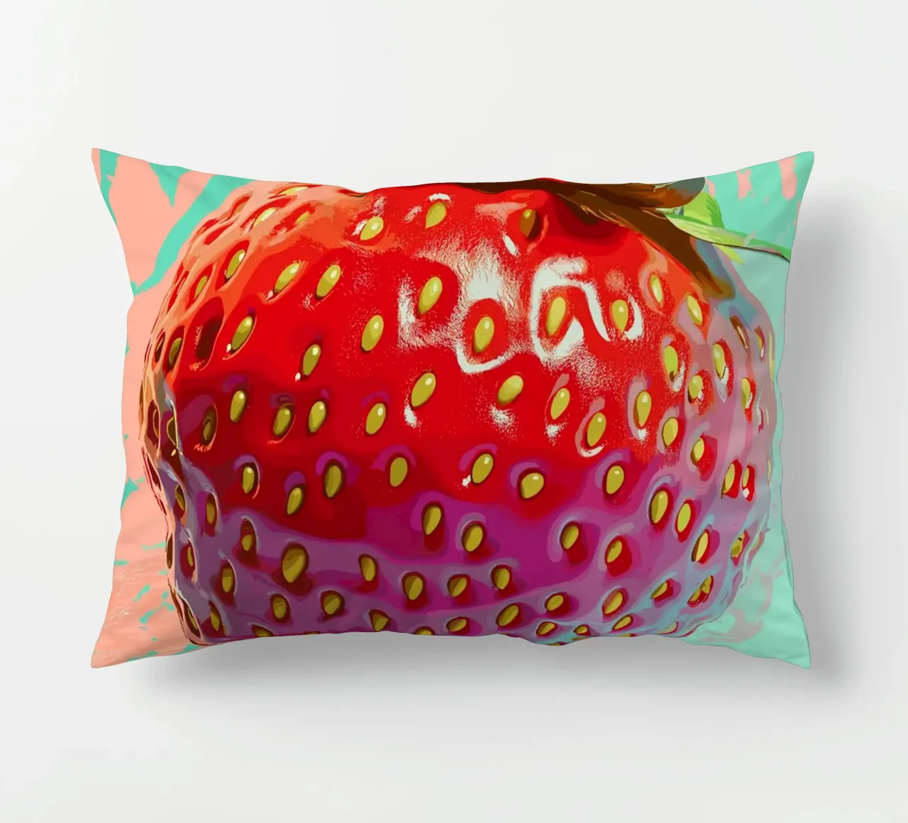 Fragola in luminosità pop art cuscino da pixelbull - medieval art and more