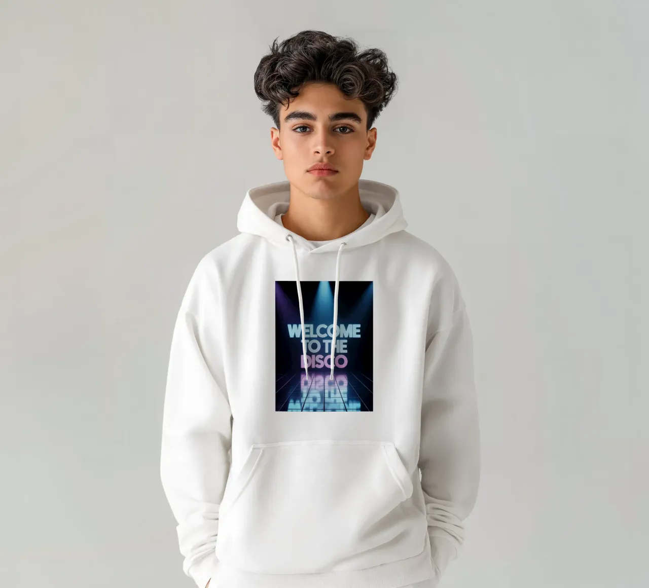 Welcome to the Disco - Poster al neon in stile retrò felpa con cappuccio da RB-Quotes