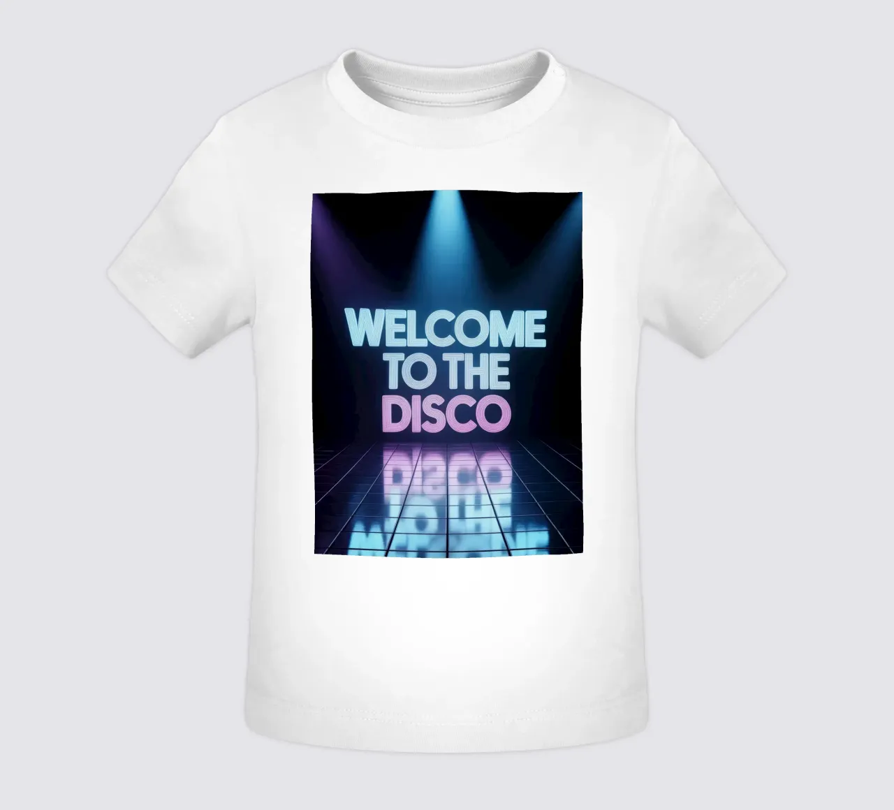 Welcome to the Disco – Neon Poster im Retro-Stil baby t-shirt by RB-Quotes