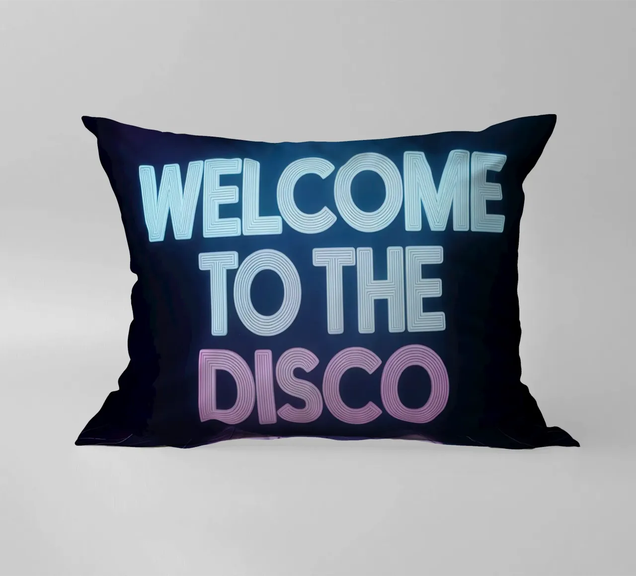 Welcome to the Disco - Poster al neon in stile retrò cuscino da RB-Quotes
