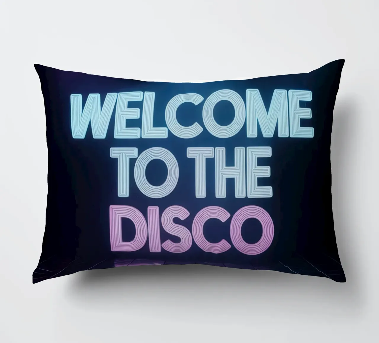 Welcome to the Disco - Poster al neon in stile retrò cuscino da RB-Quotes