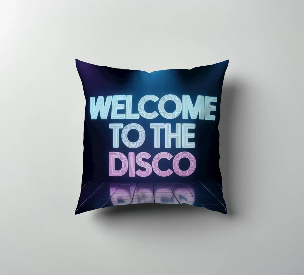 Welcome to the Disco - Poster al neon in stile retrò cuscino da RB-Quotes