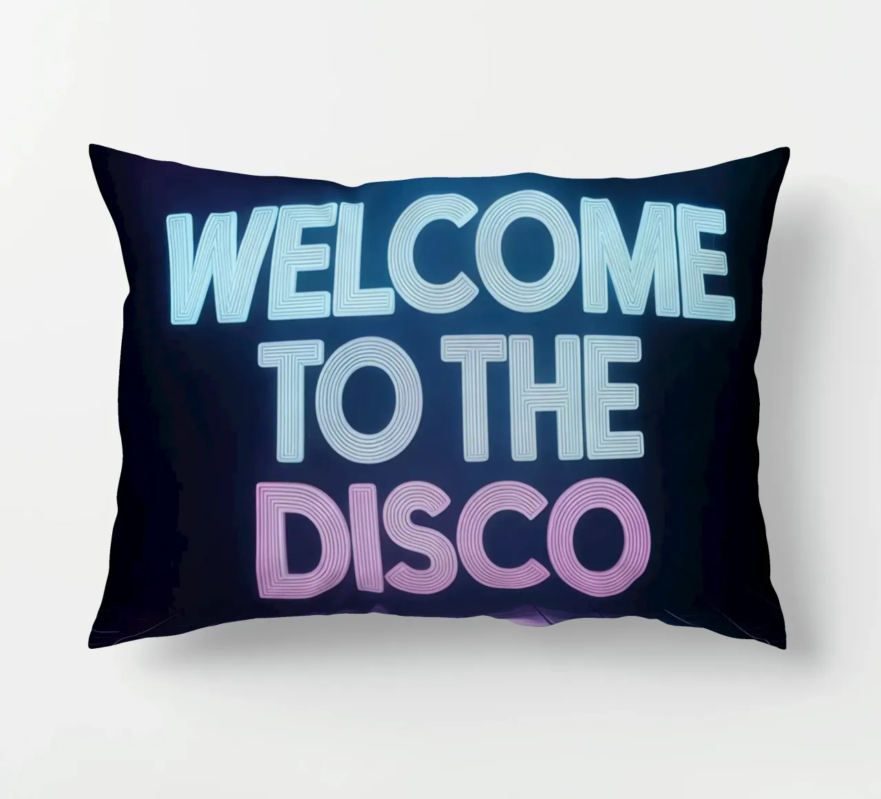 Welcome to the Disco - Poster al neon in stile retrò cuscino da RB-Quotes